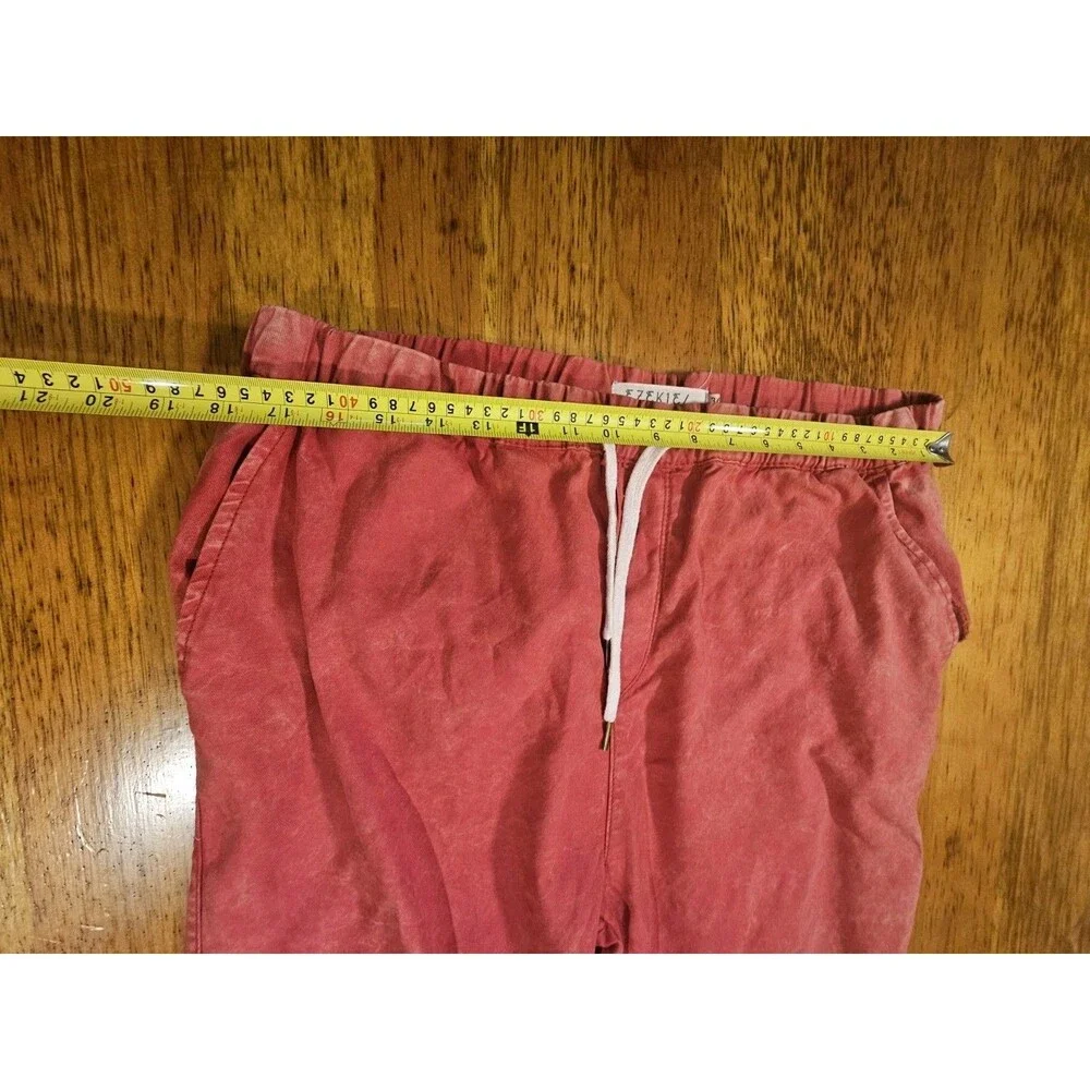 Ezekiel Acid Trip Jogger Pants Mens 36X30 Red Mineral Wash Stretch Twill EUC
